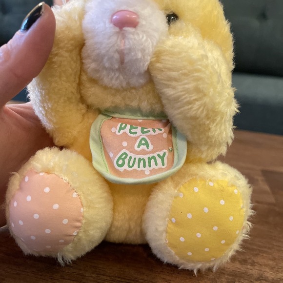 VTG Gerber Peek A Bunny Yellow‎ Pink Plush Rabbit Stuffed Animal - Picture 5 of 6